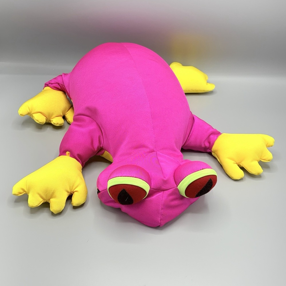 Rare Rainforest Cafe Plush Foam Microbead Nylon Stretch Pillow frog 19" Laying